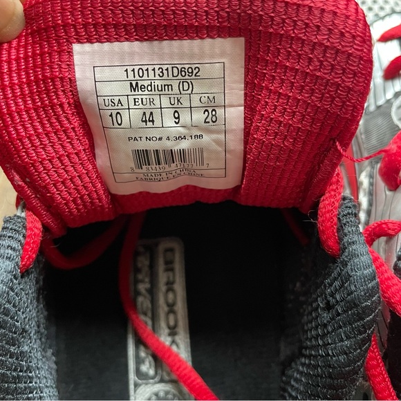 Brooks Ravenna Red and Black Men’s Running Shoes - Picture 12 of 14